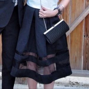 Express 0 full a-line black skirt